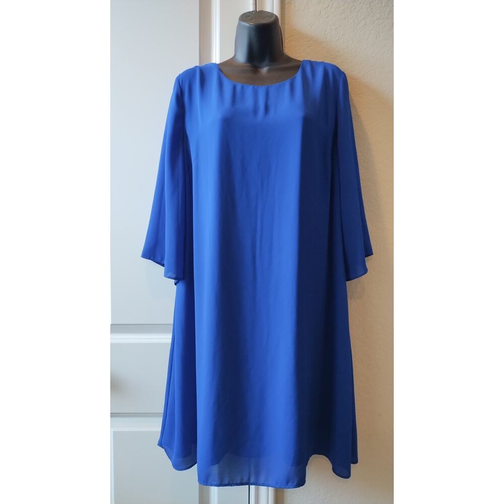 Apt. 9 Blue Flare Sleeve Dress Size 14